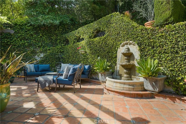 view of patio / terrace featuring an outdoor hangout area