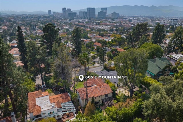 aerial view featuring a mountain view