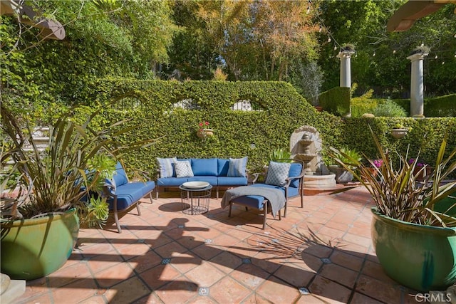 view of patio featuring an outdoor living space