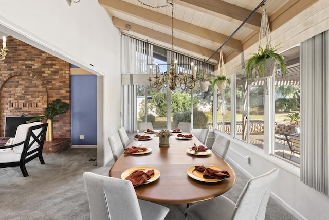 2409 Dehesa Rd, El Cajon, CA 92019 - sunroom / solarium featuring beam ceiling and a notable chandelier