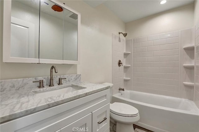 402 E Glendale Dr, Orange, CA 92865 - full bathroom featuring toilet, vanity, and shower / bath combination