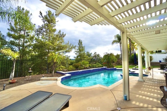 23801 Hollingsworth Dr, Murrieta, CA 92562 - view of swimming pool with a fenced backyard, a fenced in pool, a pergola, and a patio