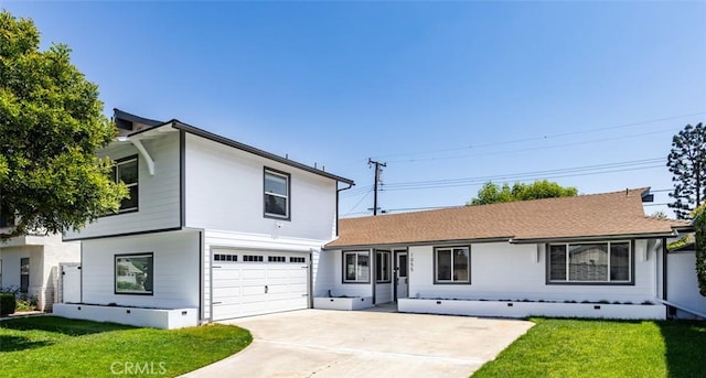 1055 N Mallard St, Orange, CA 92867 - view of front of house featuring a garage, a front lawn, concrete driveway, and crawl space