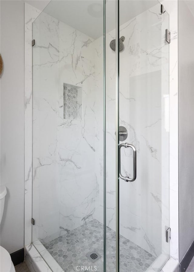 1055 N Mallard St, Orange, CA 92867 - bathroom featuring toilet and a marble finish shower