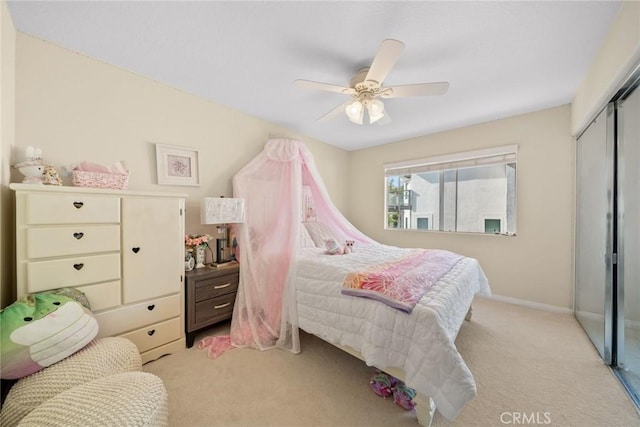 15 Pebble Bch, Coto De Caza, CA 92679 - bedroom with a closet, light carpet, a ceiling fan, and baseboards