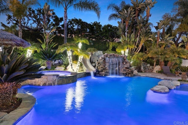 962 Chardonney Way, Escondido, CA 92029 - view of pool with a water slide and a pool with connected hot tub