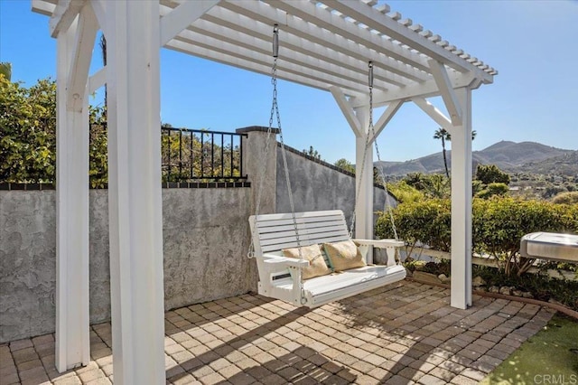 962 Chardonney Way, Escondido, CA 92029 - view of patio featuring a pergola and a mountain view