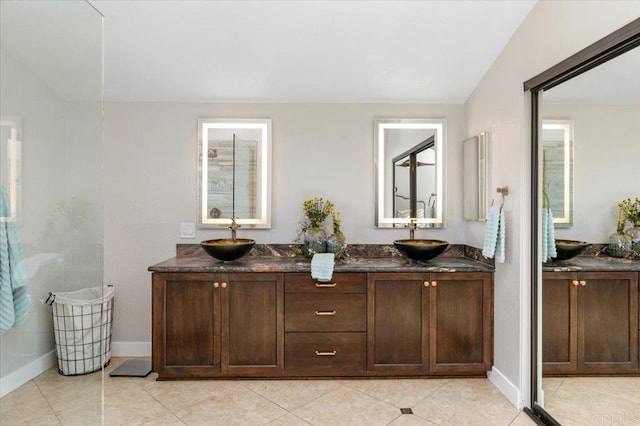 962 Chardonney Way, Escondido, CA 92029 - bathroom featuring tile patterned flooring, double vanity, and baseboards