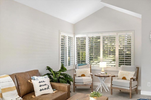 962 Chardonney Way, Escondido, CA 92029 - living area featuring lofted ceiling and baseboards