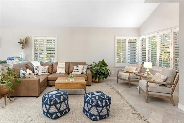 962 Chardonney Way, Escondido, CA 92029 - living area featuring baseboards and lofted ceiling