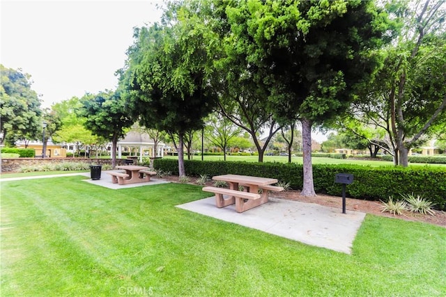 surrounding community featuring a yard and a patio