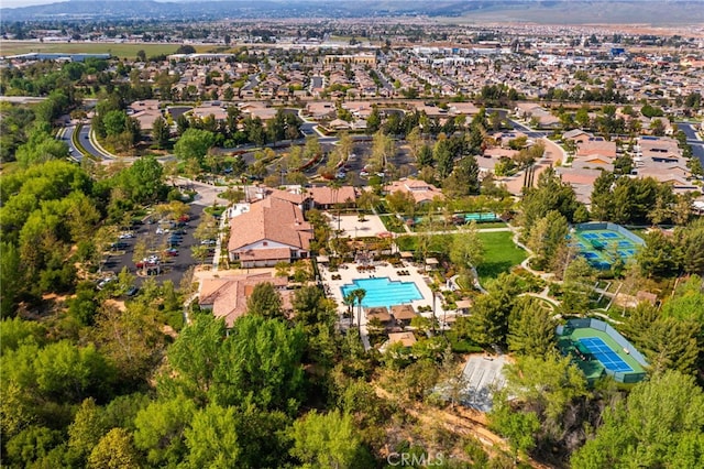 bird's eye view with a mountain view and a residential view