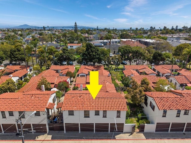 drone / aerial view with a residential view