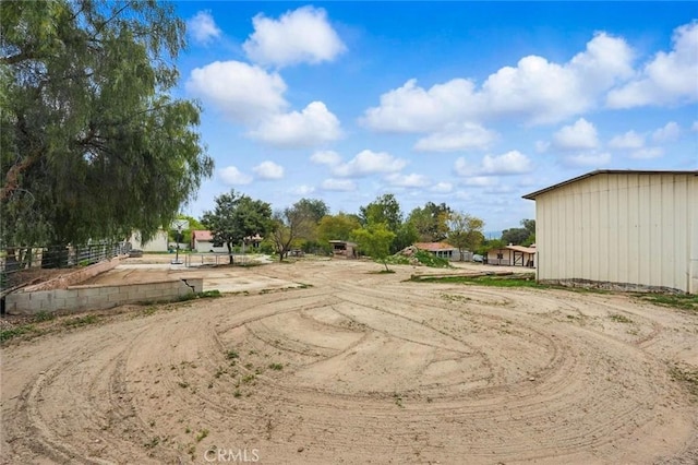 view of yard featuring fence