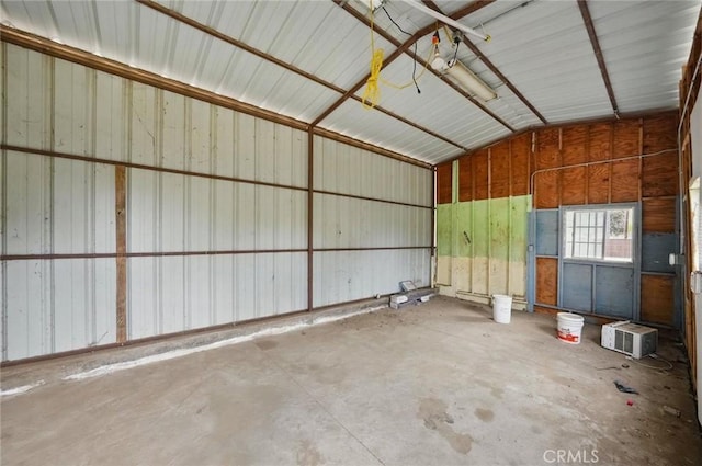 garage featuring metal wall