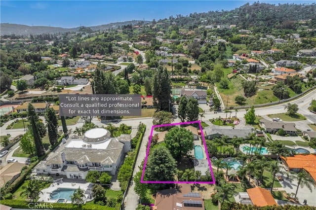 bird's eye view with a residential view