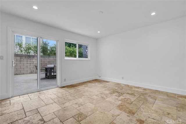 334 Tours Ln, Costa Mesa, CA 92627 - spare room with stone tile floors and recessed lighting
