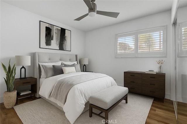 334 Tours Ln, Costa Mesa, CA 92627 - bedroom with wood finished floors and ceiling fan
