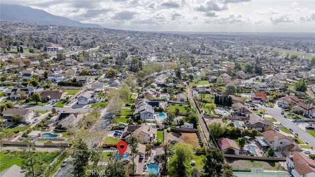 9527 Manzanita Dr, Rancho Cucamonga, CA 91737 - birds eye view of property featuring a residential view and a mountain view