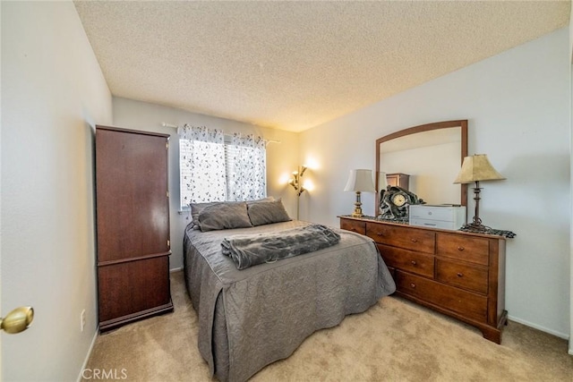 9527 Manzanita Dr, Rancho Cucamonga, CA 91737 - bedroom with baseboards, a textured ceiling, and light colored carpet