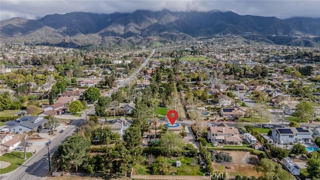 9527 Manzanita Dr, Rancho Cucamonga, CA 91737 - drone / aerial view with a residential view and a mountain view