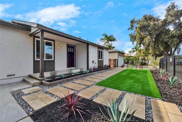 exterior space featuring fence and visible vents