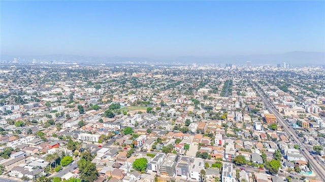 aerial view with a city view
