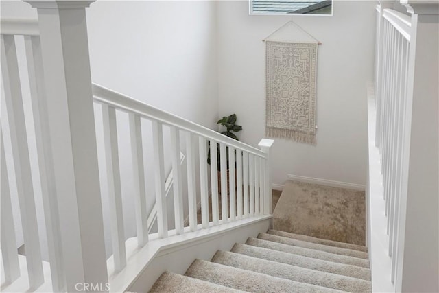 stairs with carpet floors