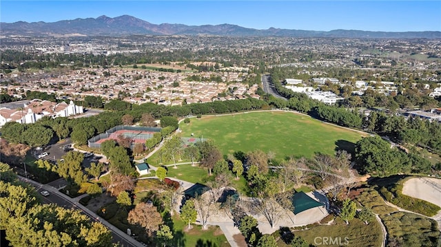 aerial view with a residential view and a mountain view