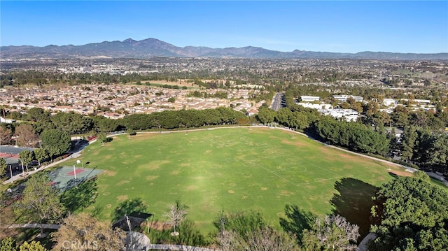 aerial view with a residential view and a mountain view