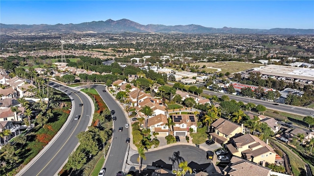 bird's eye view with a residential view and a mountain view