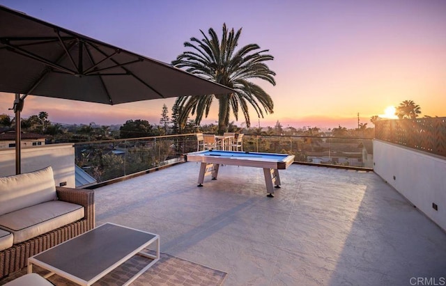 132628 Rainbow Ridge Ln, Encinitas, CA 92024 - patio terrace at dusk featuring a patio area