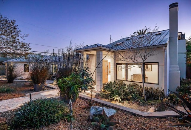 132628 Rainbow Ridge Ln, Encinitas, CA 92024 - ranch-style home featuring metal roof and a chimney