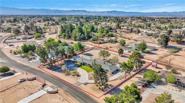 aerial view with a residential view and a mountain view