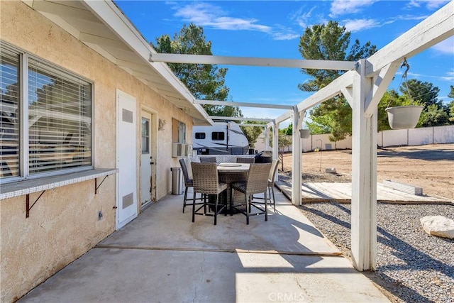 view of patio / terrace with fence private yard and outdoor dining space