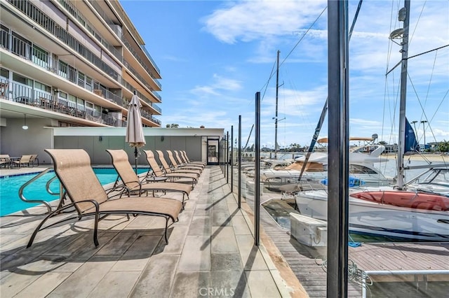 view of patio / terrace with a community pool