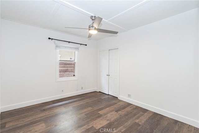 415 7th, Paso Robles, CA 93446 - empty room with ceiling fan, wood finished floors, and baseboards