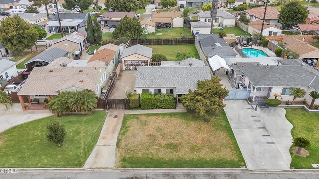 bird's eye view featuring a residential view