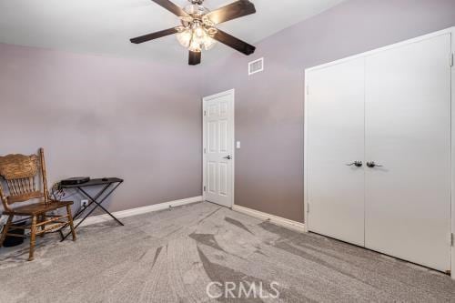 1230 Kilson Dr, Santa Ana, CA 92707 - sitting room featuring ceiling fan and carpet floors