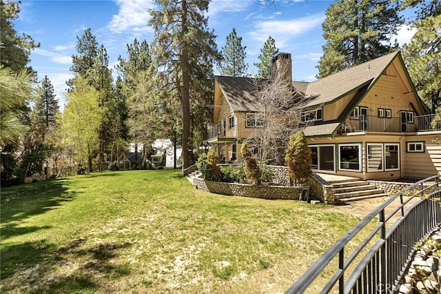 693 Old Meadow Pl, Lake Arrowhead, CA 92352 - exterior space with fence and a balcony
