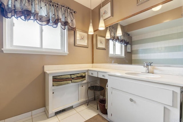 1170 Avocado Ave, Escondido, CA 92026 - bathroom featuring tile patterned flooring, baseboards, vanity, and visible vents