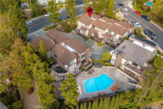 bird's eye view with a residential view