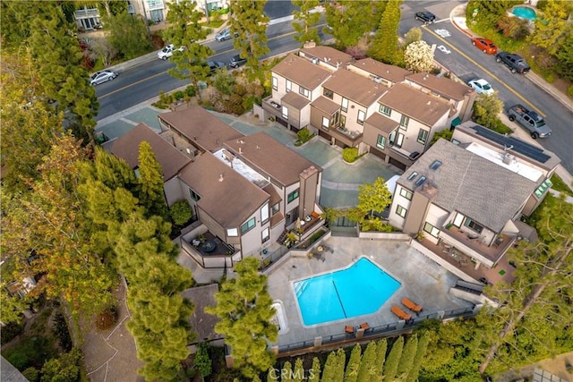 drone / aerial view with a residential view
