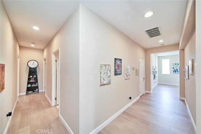 1961 W Snead St, La Habra, CA 90631 - hallway with light wood-style floors, recessed lighting, and baseboards