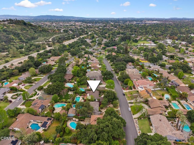 drone / aerial view with a residential view
