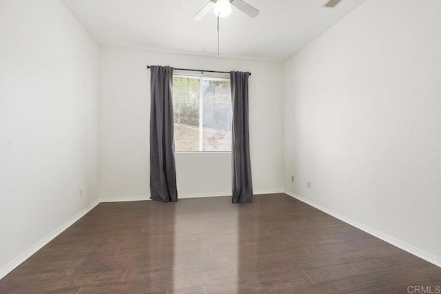 12502 Arboleda Vista Dr, Valley Center, CA 92082 - unfurnished room featuring dark wood-type flooring, a ceiling fan, and baseboards