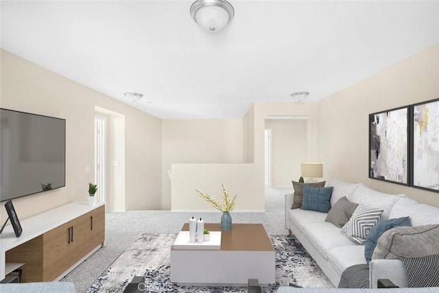 living room with carpet