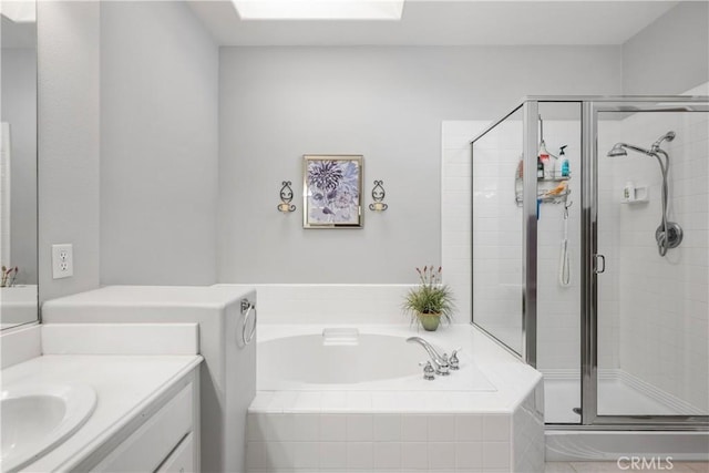 40310 Via Tonada, Murrieta, CA 92562 - bathroom with a bath, vanity, and a stall shower