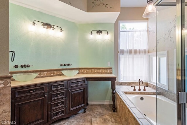 29827 Via Sevilla, Temecula, CA 92591 - full bathroom with double vanity and tiled bath