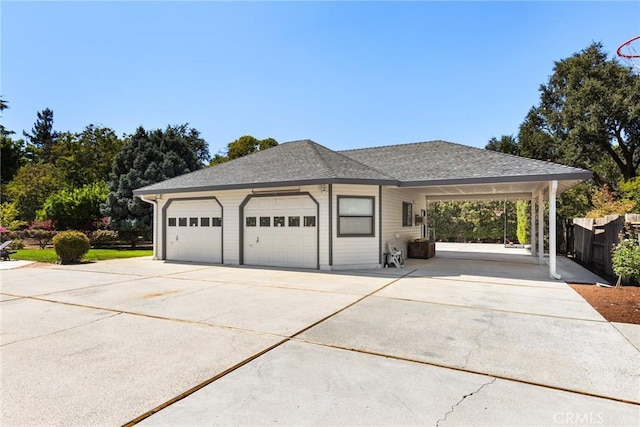 650 Crimson Ct, Chico, CA 95973 - view of front of home featuring driveway, a garage, fence, and roof with shingles